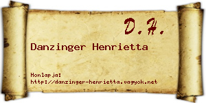 Danzinger Henrietta névjegykártya